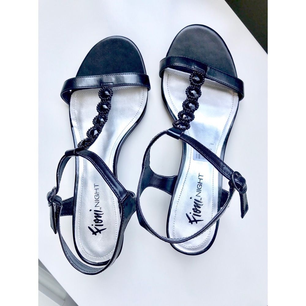 Fioni Night Black and Silver Heels - NWOT